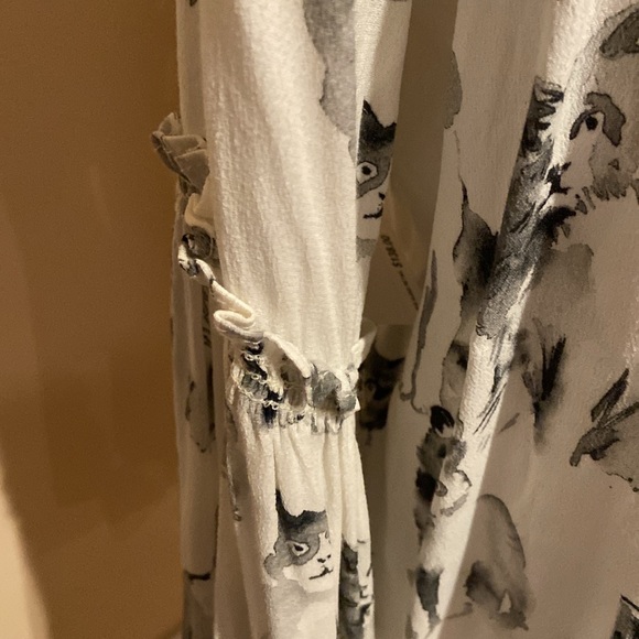 KAREN KANE Beautiful Size L CAT THEME TOP Bell Sleeves 100% Viscose - Picture 6 of 13